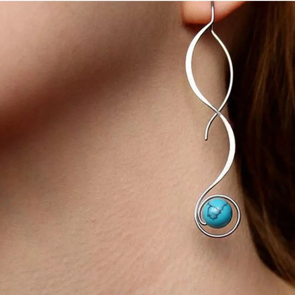 New Round Cut Tourmaline Drop Earrings Luxury 925 Silver - Picture 1 of 3